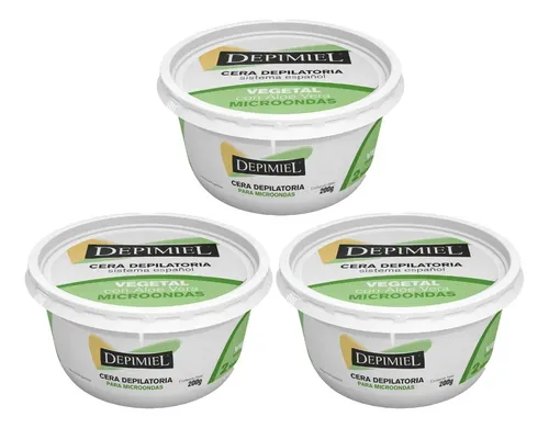 Depimiel Cera Depilatoria En Pote Para Microondas Vegetal X3