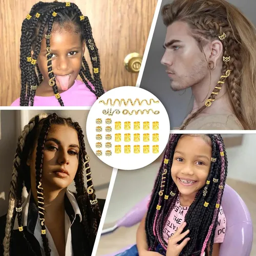 Set De 28 Aros De Pelo En Espiral, Trenzas Y Accesorios