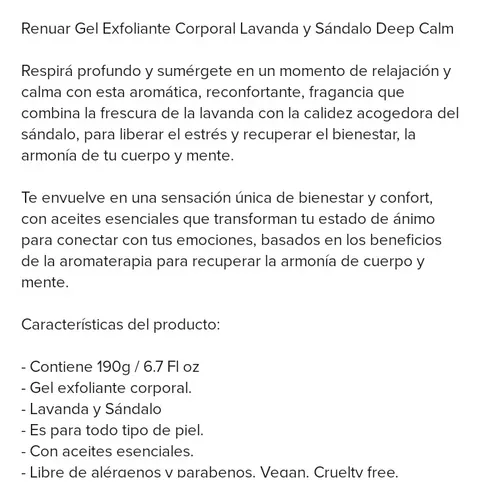 Gigot Setx2 Deep Calm Lavanda Sándalo Renuar Crema+exfolian
