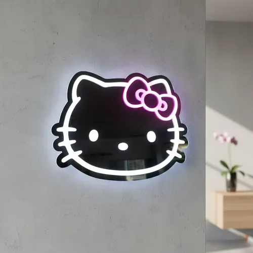 Espejo Acrílico Hello Kitty Con Iluminación Led 40x27cm