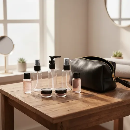 Set Kit Neceser Organizador Cosméticos Viaje Botellas Frasco