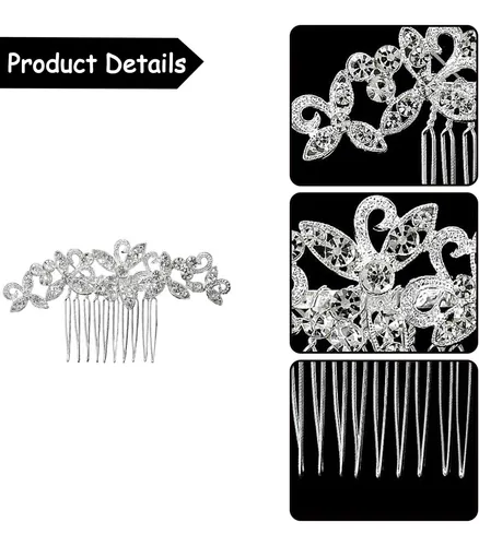 Peineta De Novia Con Rhinestone,accesorios Para El Cabello