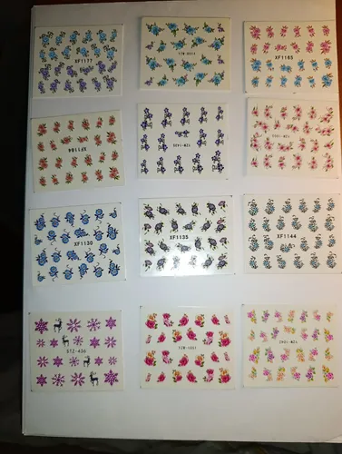 48 Stickers Al Agua Para Uñas+ Strass Para Deco De Uñas