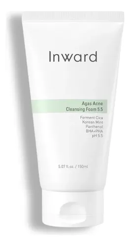 Limpiador Facial Inward Agas Acne Cleansing Foam Espuma Antiacné Ácido Salicílico Cica Fermentada Ph 5.5 150ml Coreano K-beauty Piel Grasa