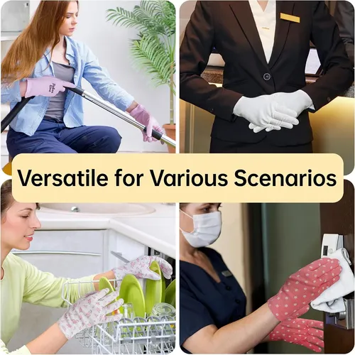 Guantes Algodón Hidratantes Morados Para Eczema 12 Pares