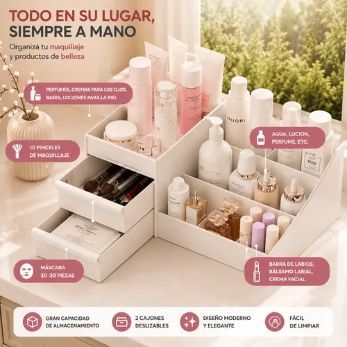 Organizador Exhibidor Cajones Para Cosmetico Maquillaje Baño