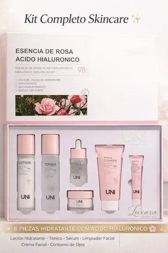 Kit Rutina Facial Acido Hialuronico 6 Pcs. Antienvejecimieto