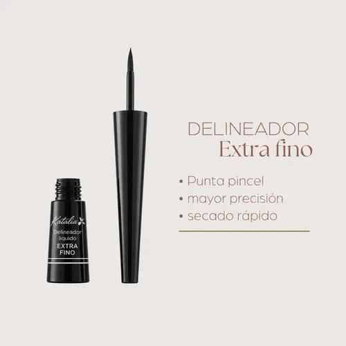 Delineador De Ojos Líquido  Extra Fino- Katalia