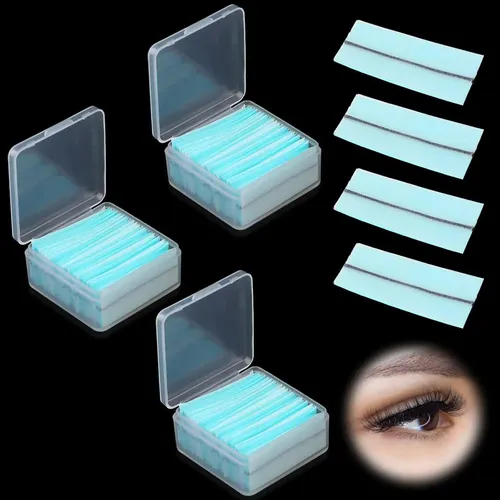 Cinta Adhesiva para Pestañas Postizas Mozeat Lens, Pack con 120 Tiras Negras
