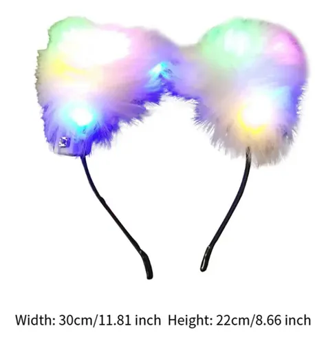 Ay 1pcs Diadema Orejas Iluminadas For El Pelo Luz Colorida