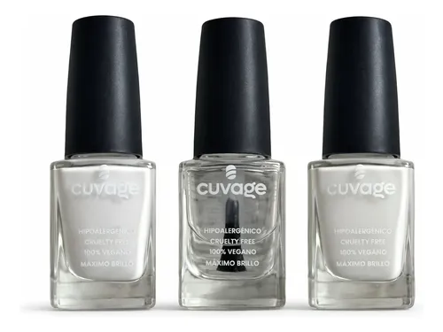 Kit Esmaltes Tradicionales Y Top Coat Secado Rapido Cuvage