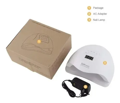 Cabina Uñas Uvled Sun X5 Plus 80w Display Potente Uñas Gel Color Blanco