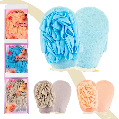 Guante Con Esponja Exfoliante Limpieza Corporal Baño Ducha