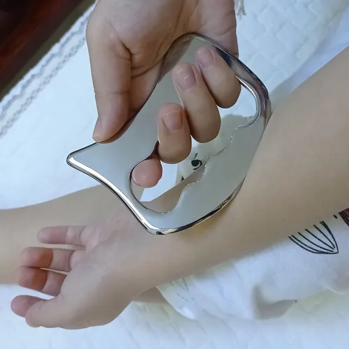 Masajeador Antiexi, Juego Gua Sha De Acero Inoxidable, 7 Pie