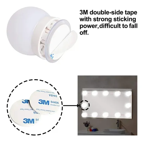 Luces Led Usb Espejo Camarin 10 Focos Maquillaje Depósito