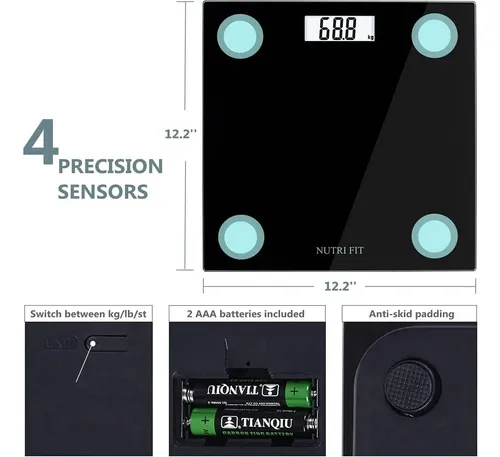Balanza Digital De Baño Nutri Fit 181 Kg Ultra Delgado