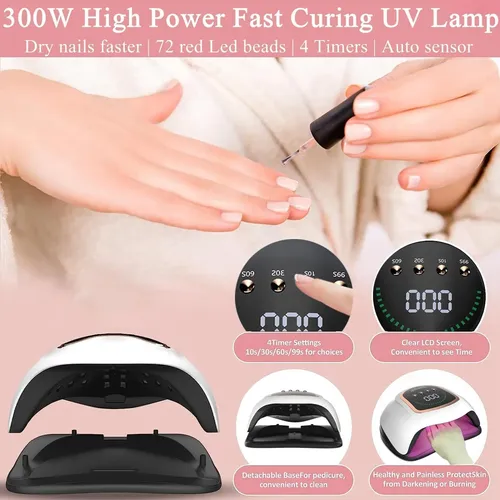 Lámpara Uv Led 300w Secado Rápido Gel Uñas Profesional