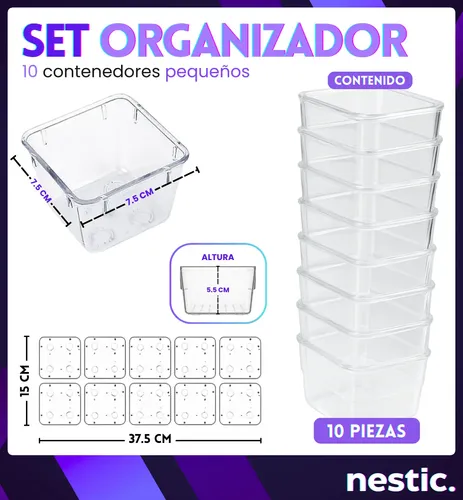 Contenedores Acrílico Chico Organiza Cajón Maquillaje Bijou