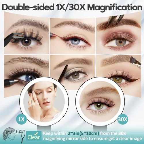 Espejo De Aumento B Beauty Planet 30x Con Luz Y Batería 2000