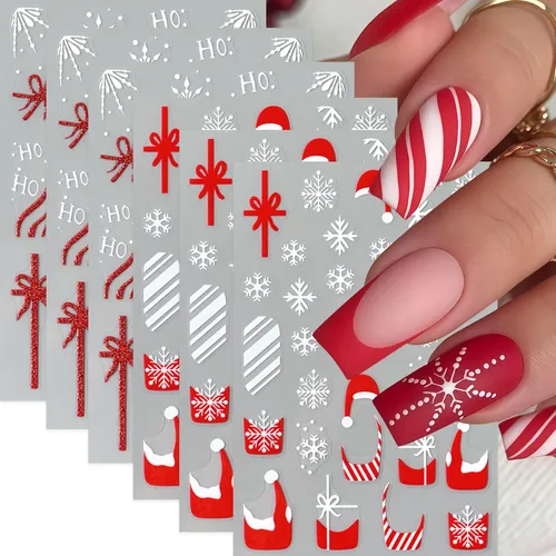 Pegatinas Para Uñas Quezadyl, Regalo De Navidad, Con Forma D