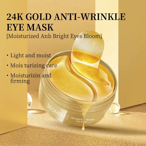Mascarilla De Ojos De Oro 24k, Elimina Ojeras, Hidratante Todo Tipo De Piel