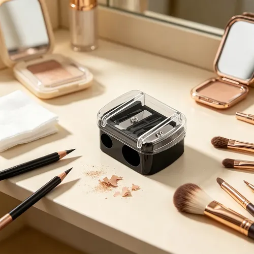 5 Sacapuntas Dobles Tapa Transparente Para Cejas Y Ojos