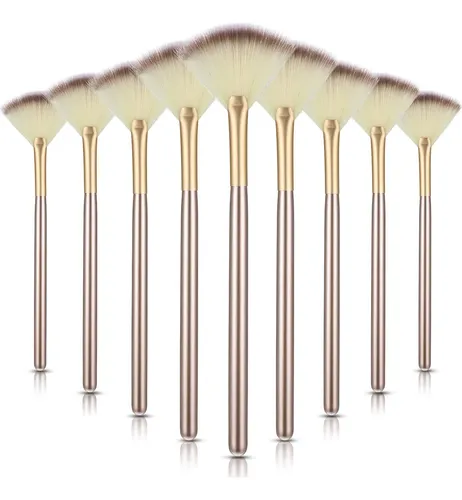 F 9 Pinceles Oro For Mascarillas Serum En Forma De Abanico P