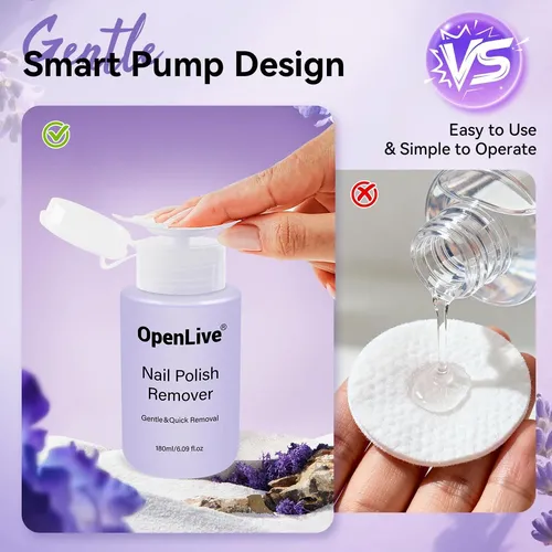 Removedor De Esmalte Sin Acetona Openlive Lavanda 180 Ml
