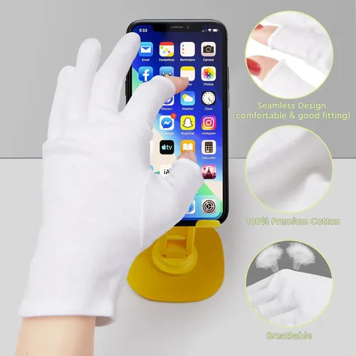 Guantes De Algodón Blancos Hidratantes Para Dormir 4 Pares