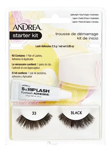 Kit Pestañas Postizas En Tiras Andrea Pegamento Y Aplicador