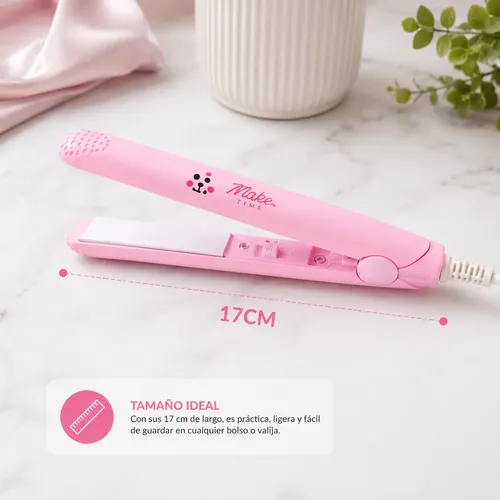 Planchita Mini Make Time Rosa Cerámica Turmalina Para Viaje