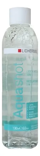 Agua Micelar Loción Aquashot Desmaquillante Lidherma 3 En 1