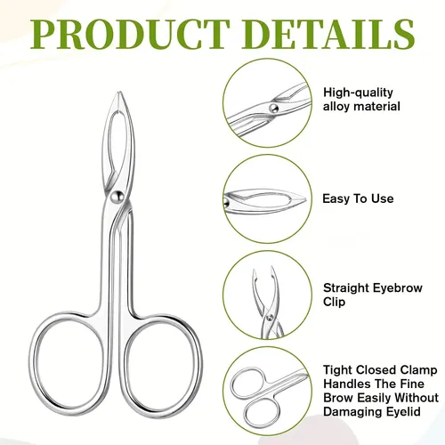 Pinzas Metalicas Para Cejas Y Vello Facial Plateadas