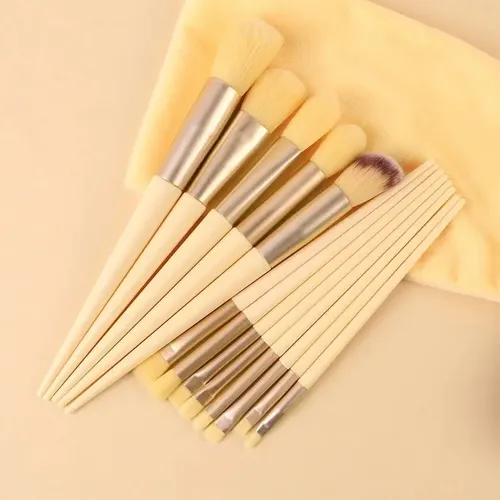 Set X13 Brochas Y Pinceles Maquillaje Estuche