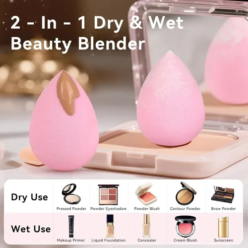 Set 48 Esponjas Maquillaje Colores Mini Teardrop Y Bisel