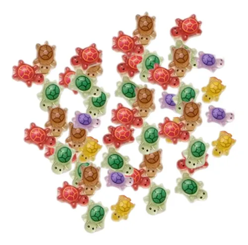Cartoon Mini Turtles Nail Art, Turtle Nail Charm, 50 Piezas