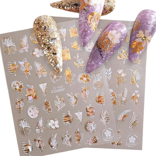 Pegatinas Uñas Láser Clavo Calcomanía Decorativas 9
