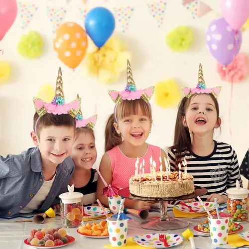A Diadema De Unicornio 6 Piezas Con Accesorios Para Fiestas
