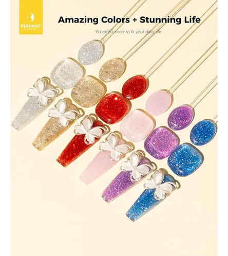 Kit De Gel Extensión Uñas Burano Poly 6 Colores