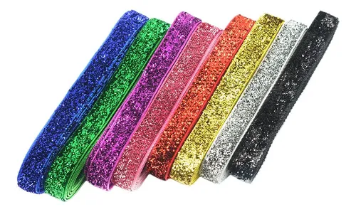 8 Yardas / Colores 3/8 Pulgadas 10mm Glitter Cinta De Para