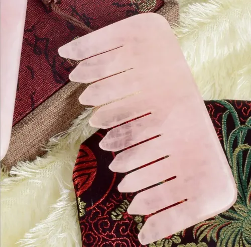 Peine Gua Sha Cuarzo Rosa Masaje Relajante