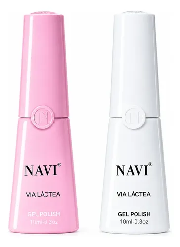 Kit X2 Esmalte Semipermanente Navi Vía Láctea Rosa Blanco 10