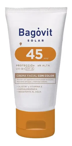 Protector Solar Facial Bagovit Con Color Fps 45 X 50g