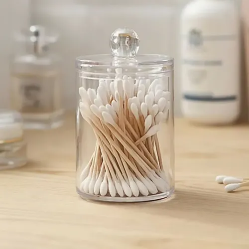 Porta Algodon Organizador Acrilico Maquillaje Skin Care