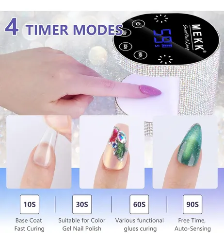 Lámpara De Uñas Led Uv Mekk Mini 24w Inalámbrica Blanca