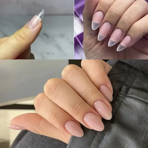 Uñas Postizas Soft Gel Almendra Corta Transparentes 500u