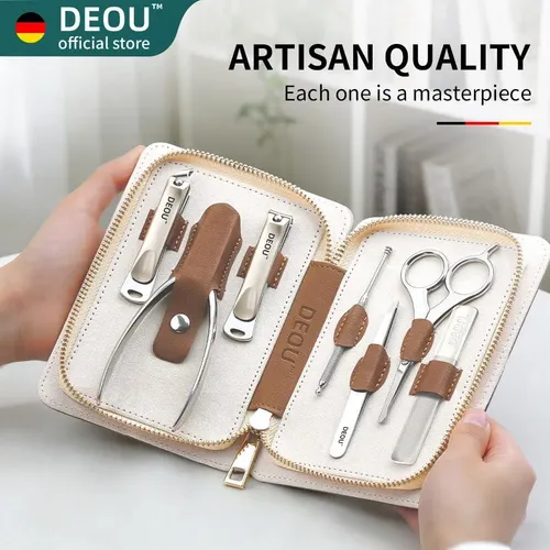 Deou 8-en-1 Set De Manicura Premium, Acero 420j2, Estuche