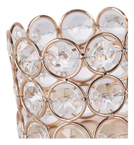 Soporte De Cristal Para Brochas De Maquillaje, Dorado