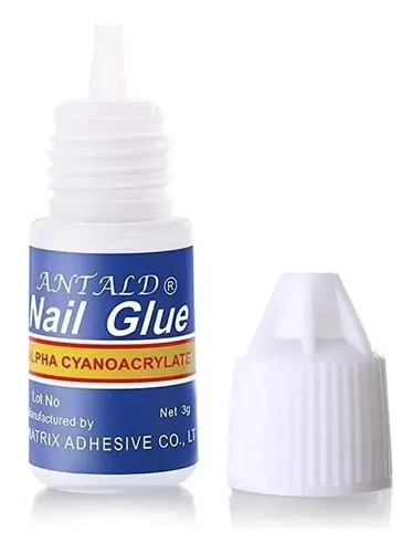 12 Uñas Postizas Para Pie Press On + Pegamento Color Nude Liso