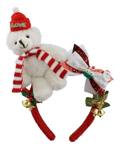 Aro De Pelo Con Forma De Oso Navideño Para Decoración De Dia